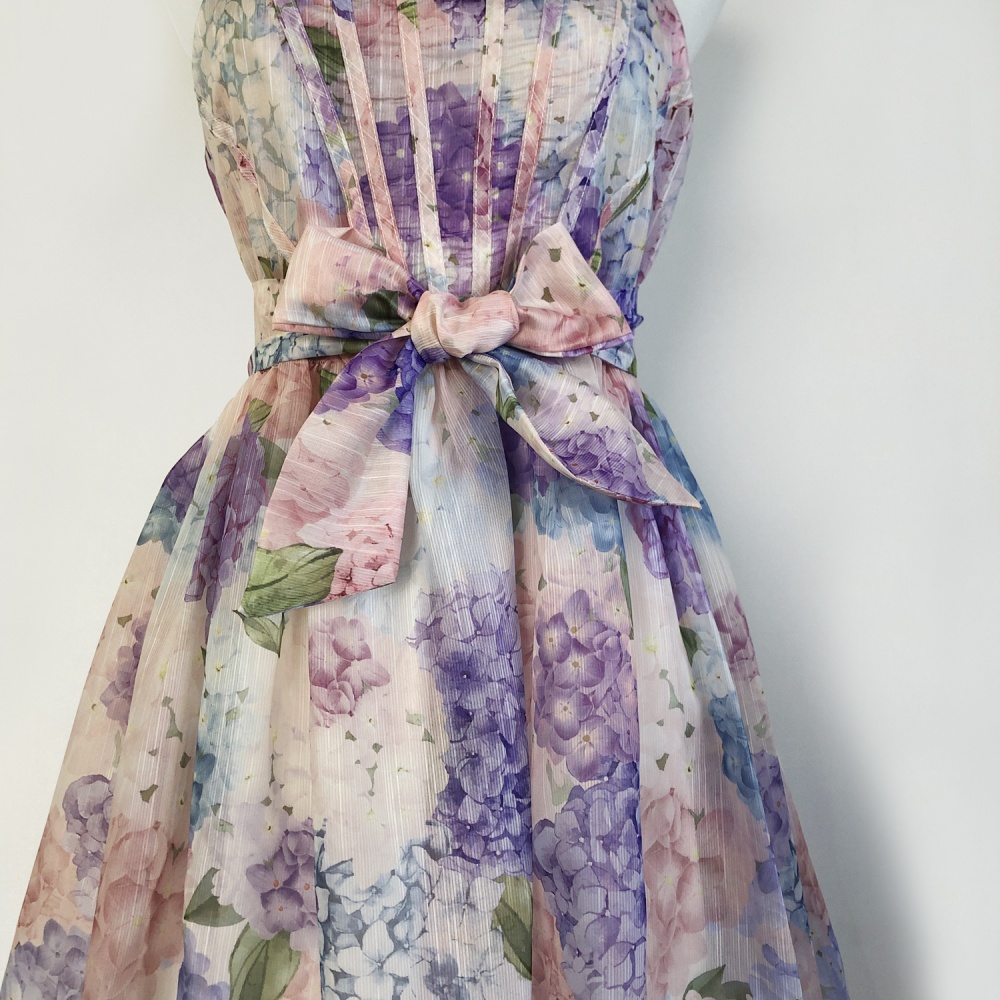 Purple jumpsuit floral long dress