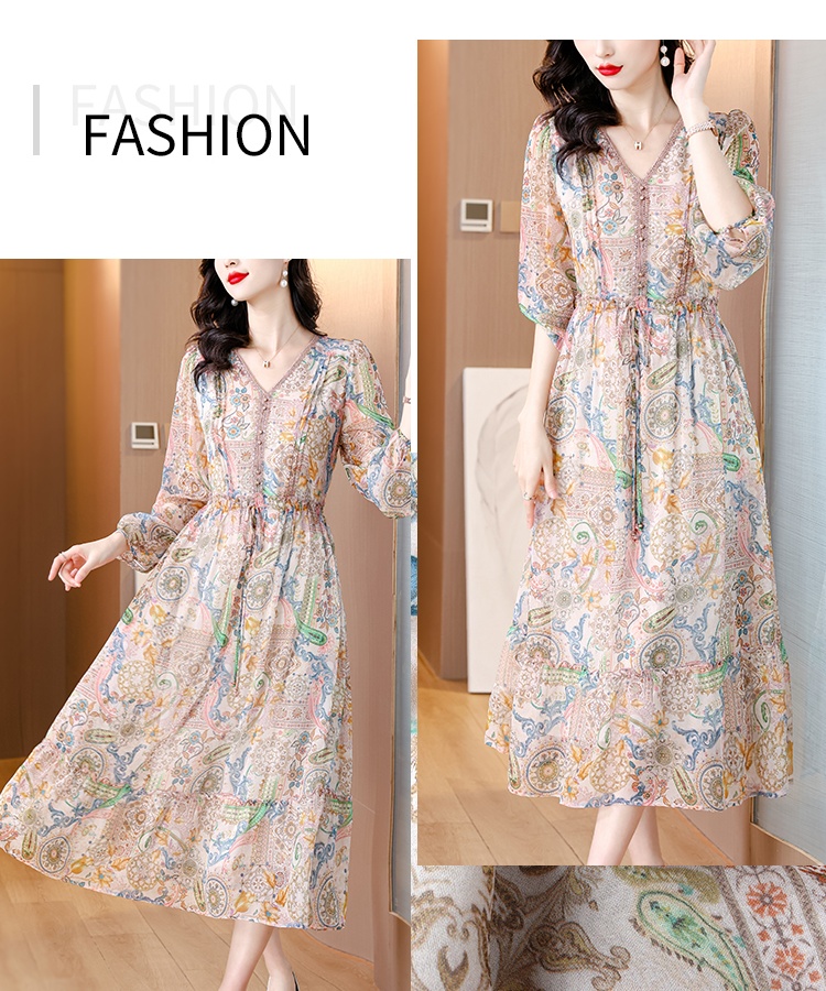 Thin slim floral spring and summer dress