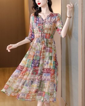 Temperament silk dress