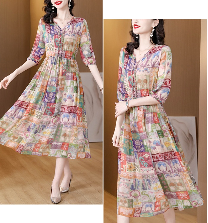 Temperament silk dress