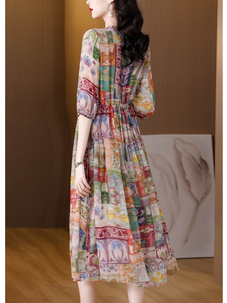 Temperament silk dress