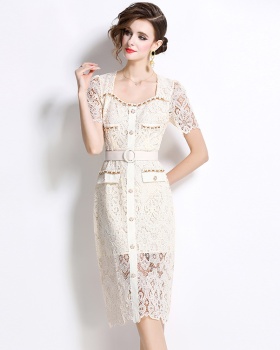 Lace France style long dress slim dress for women