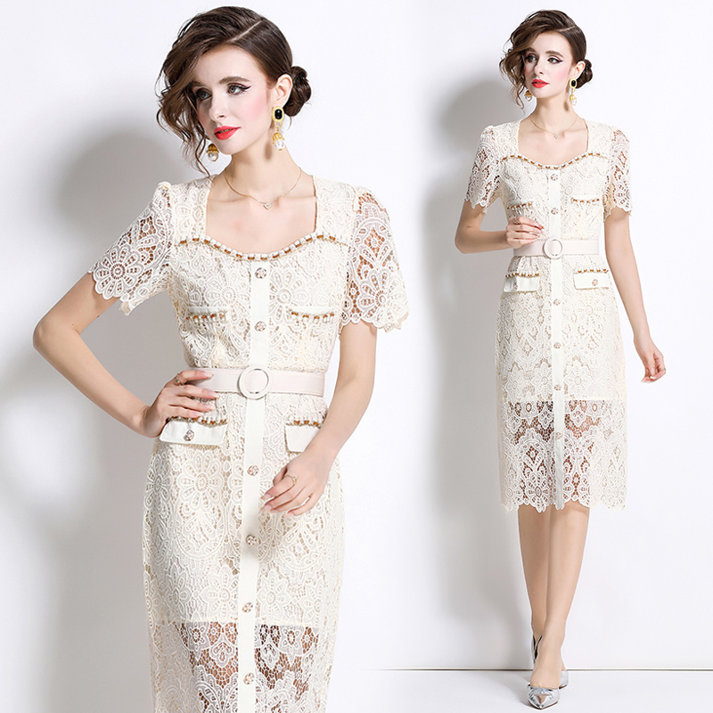 Lace France style long dress slim dress for women