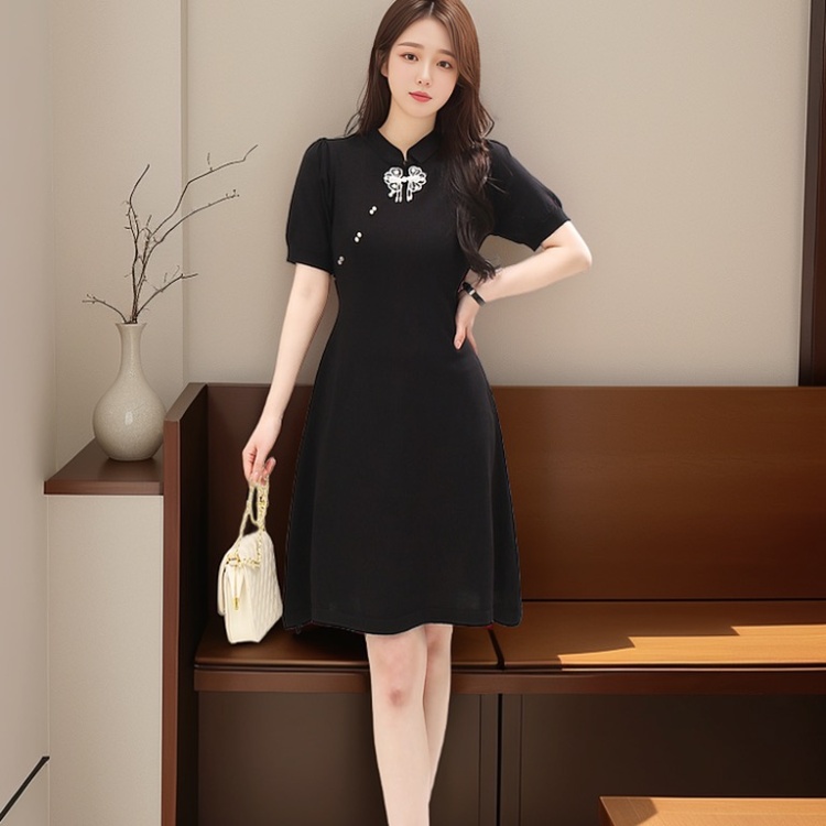 Summer knitted cheongsam Chinese style dress