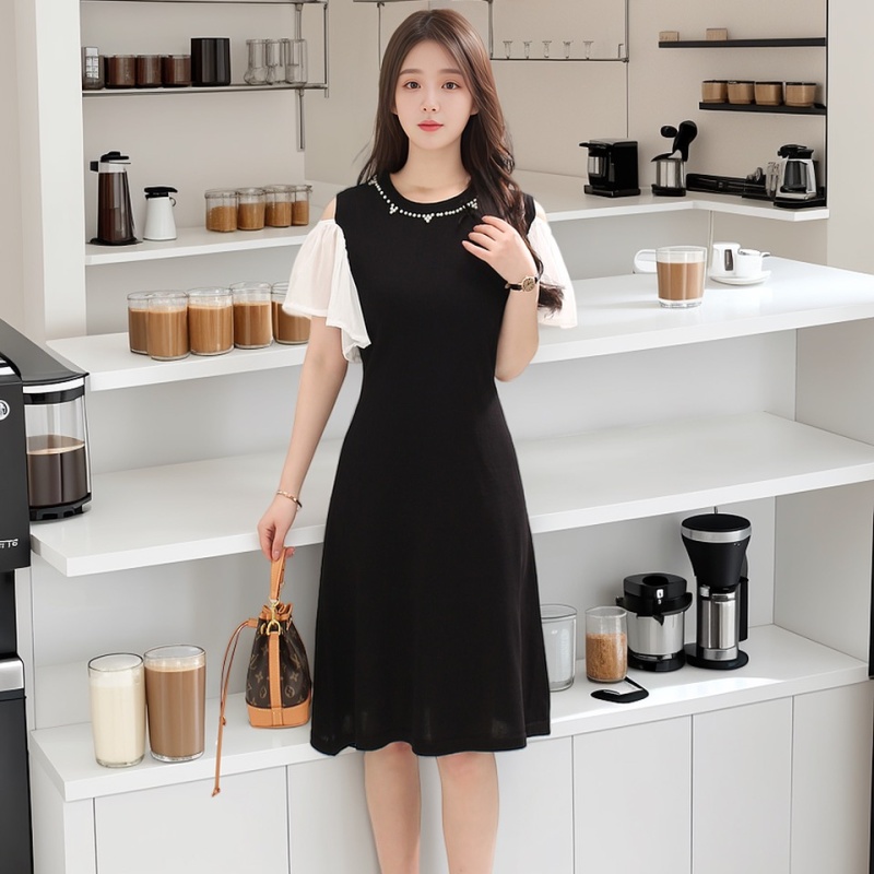 Temperament France style splice summer Hepburn style dress