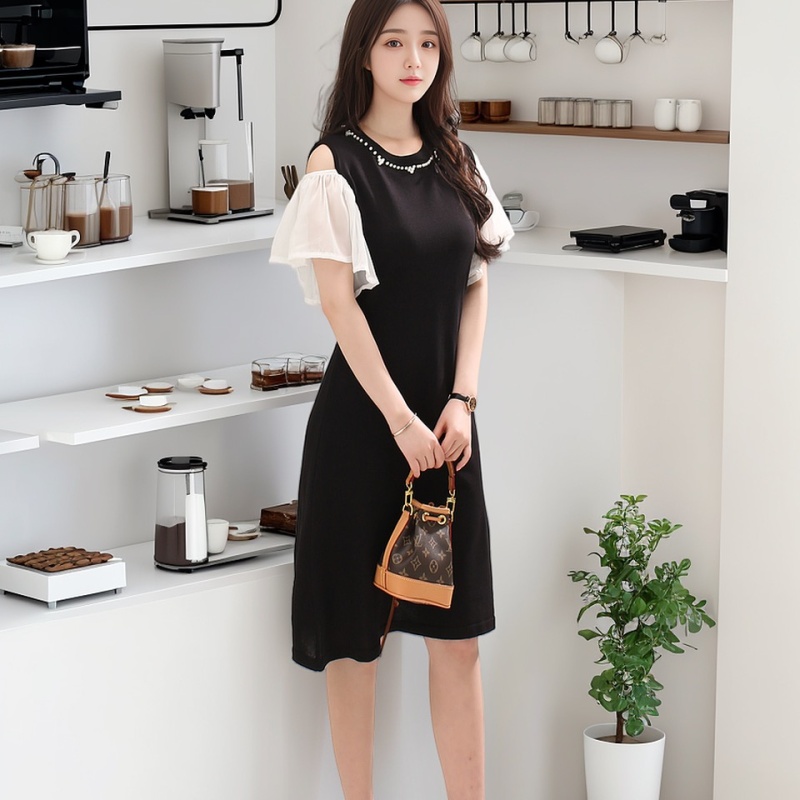 Temperament France style splice summer Hepburn style dress