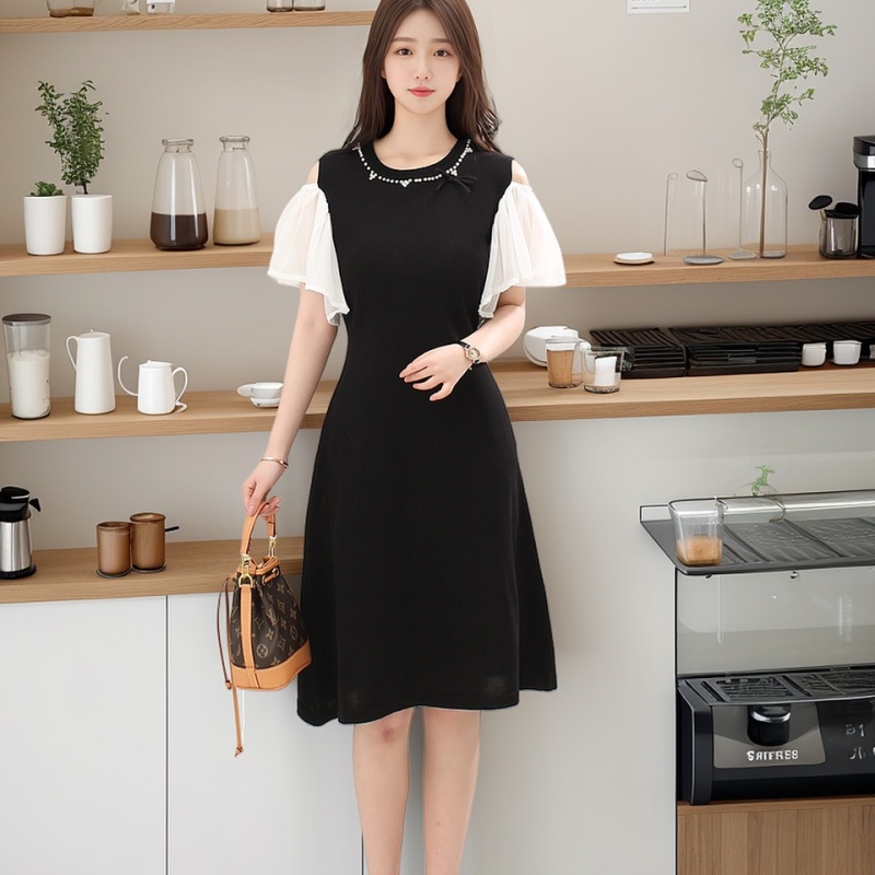 Temperament France style splice summer Hepburn style dress