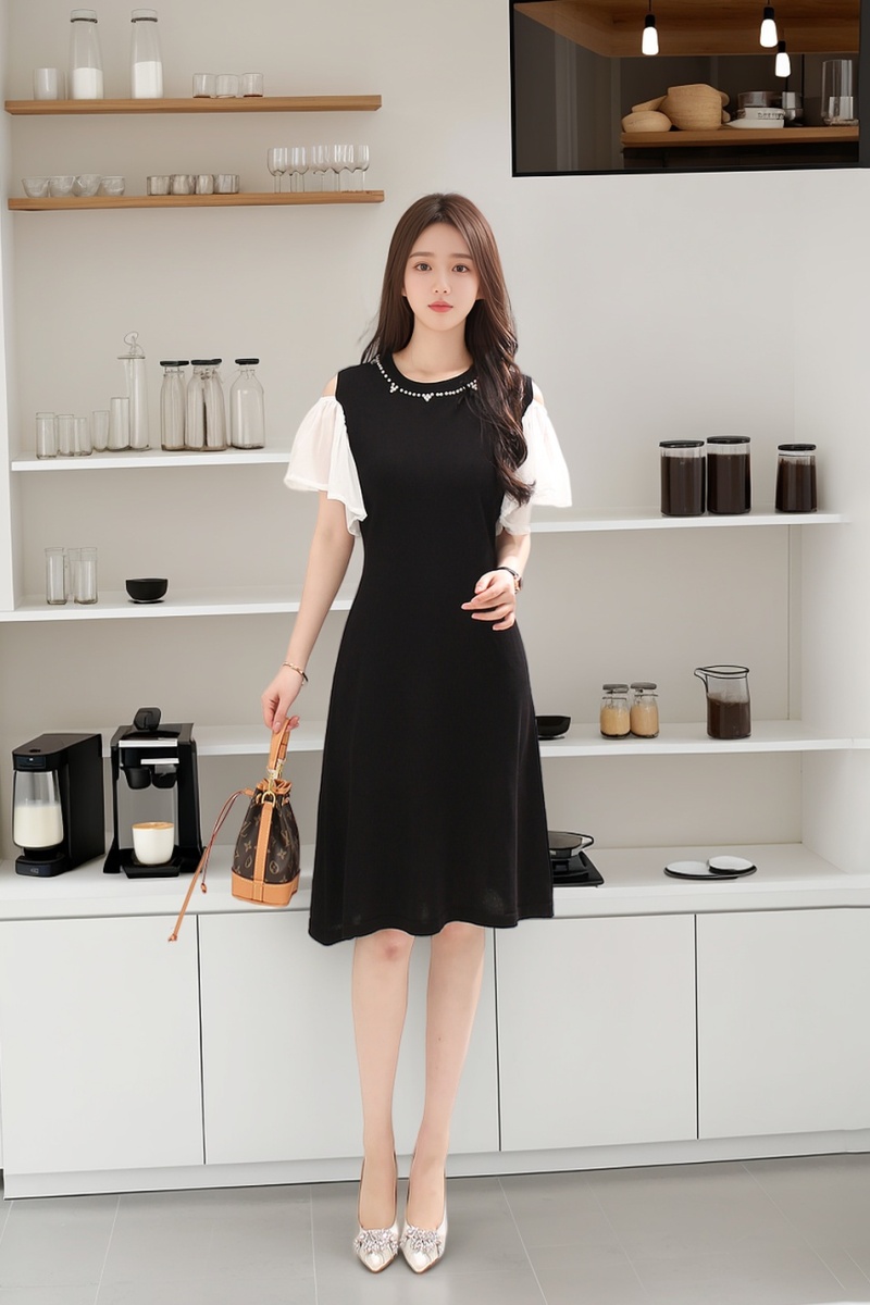 Temperament France style splice summer Hepburn style dress