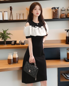 A-line strapless Western style splice slim summer dress