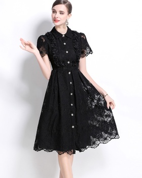 Summer temperament dress elegant single-breasted formal dress