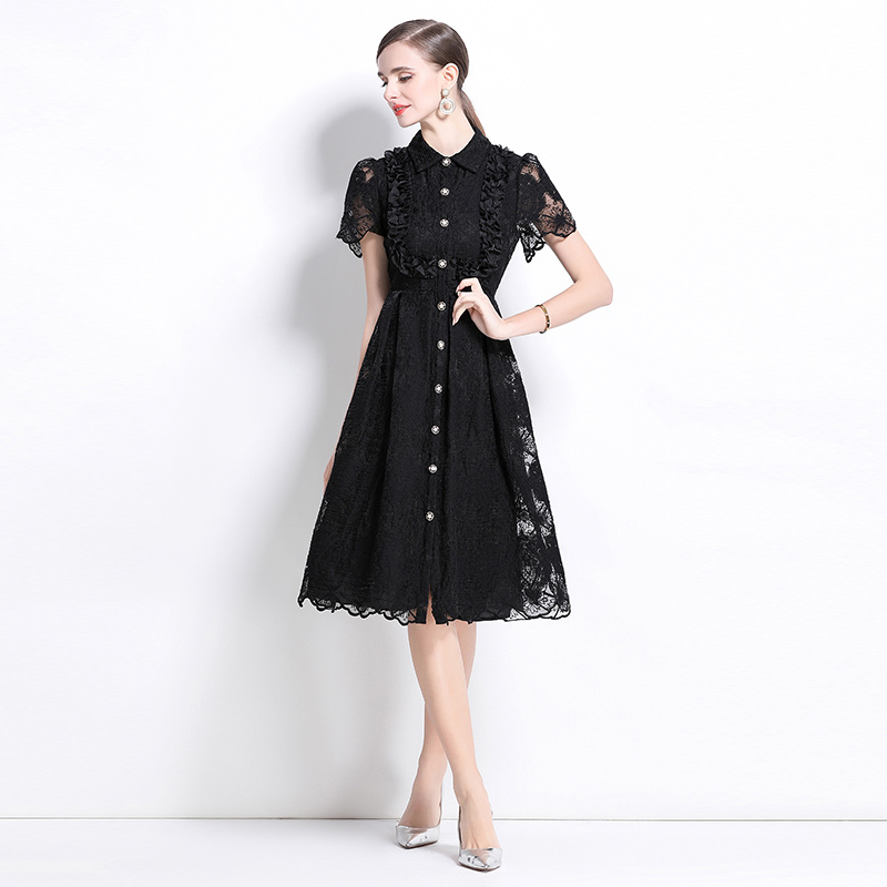 Summer temperament dress elegant single-breasted formal dress