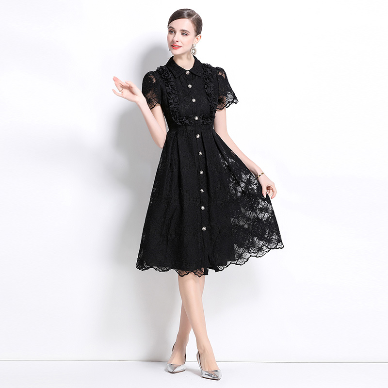 Summer temperament dress elegant single-breasted formal dress