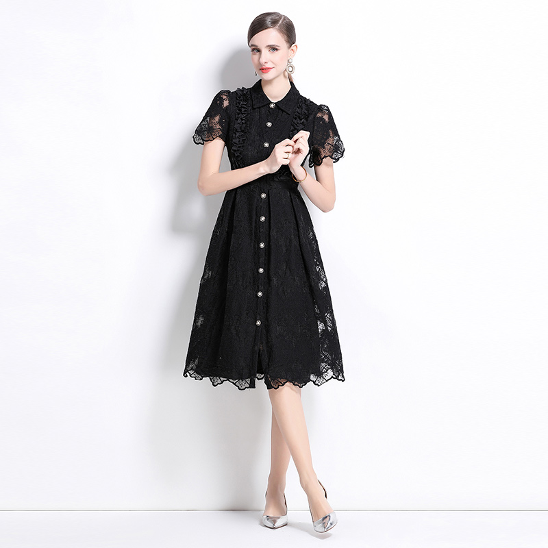 Summer temperament dress elegant single-breasted formal dress