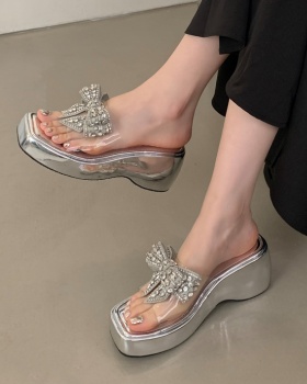 Transparent slippers high-heeled shoes for women