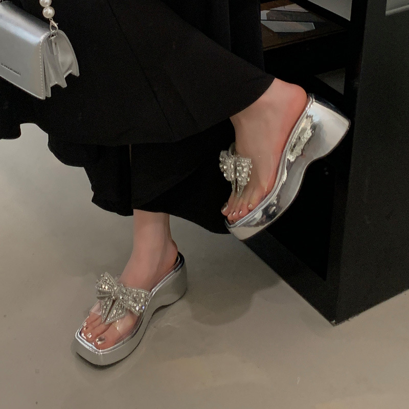 Transparent slippers high-heeled shoes for women