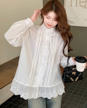 Korean style long spring loose cotton shirt for women