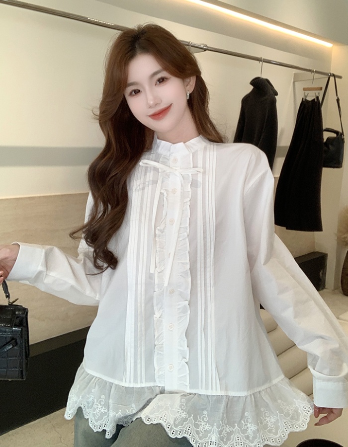 Korean style long spring loose cotton shirt for women