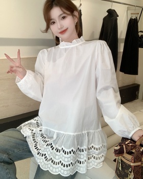 Korean style long tops spring shirt for women