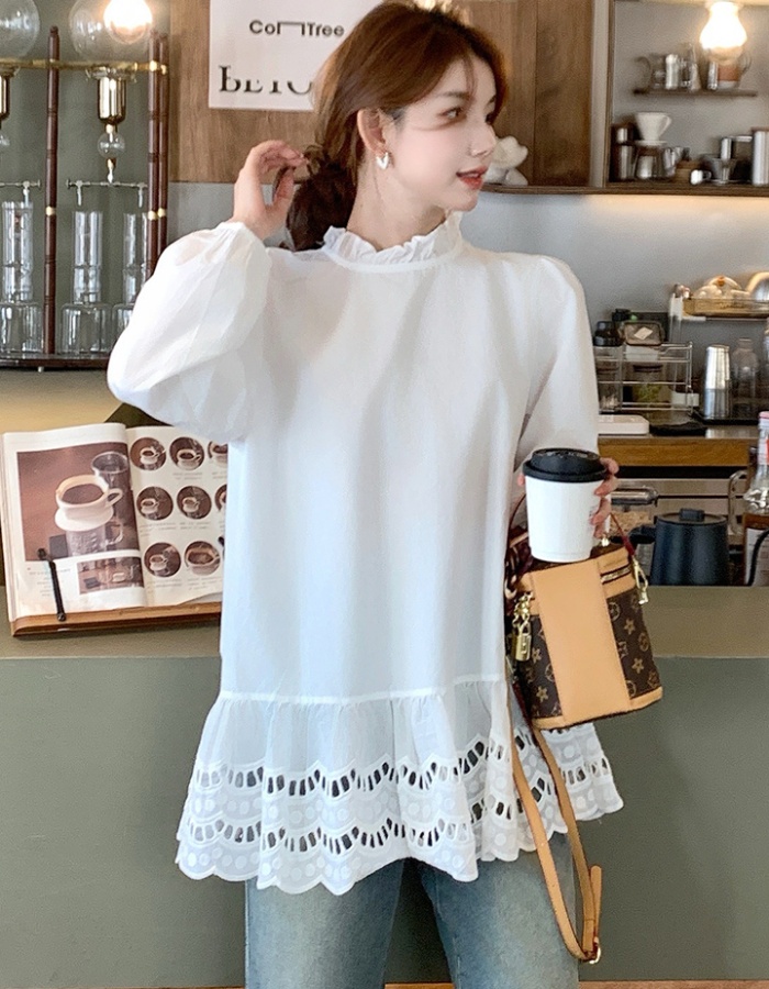 Korean style long tops spring shirt for women