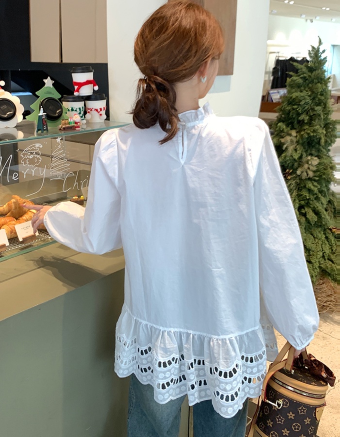 Korean style long tops spring shirt for women