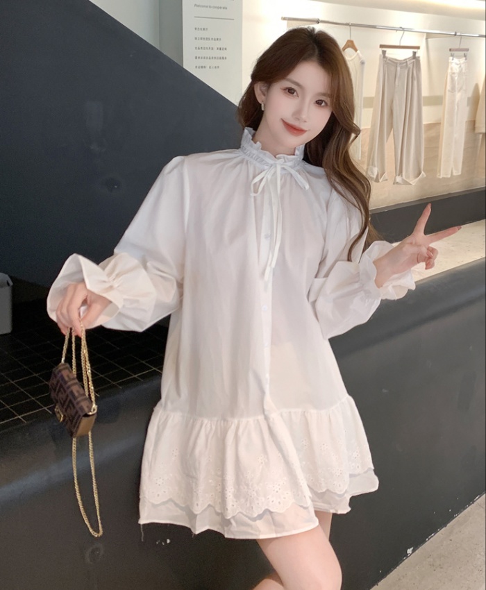 All-match long sleeve tops loose small shirt for women