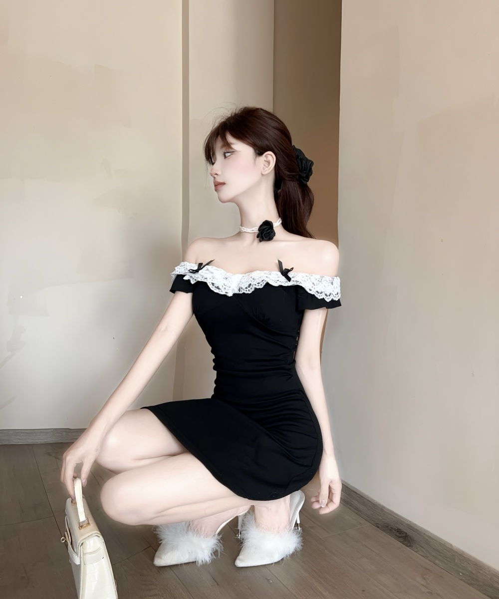 Bottoming package hip cotton dress lace tight vest