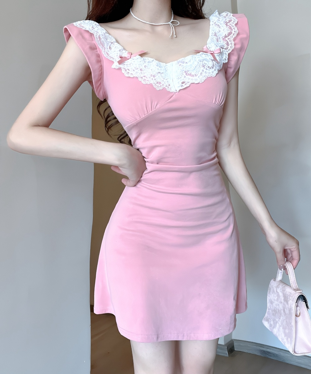 Bottoming package hip cotton dress lace tight vest