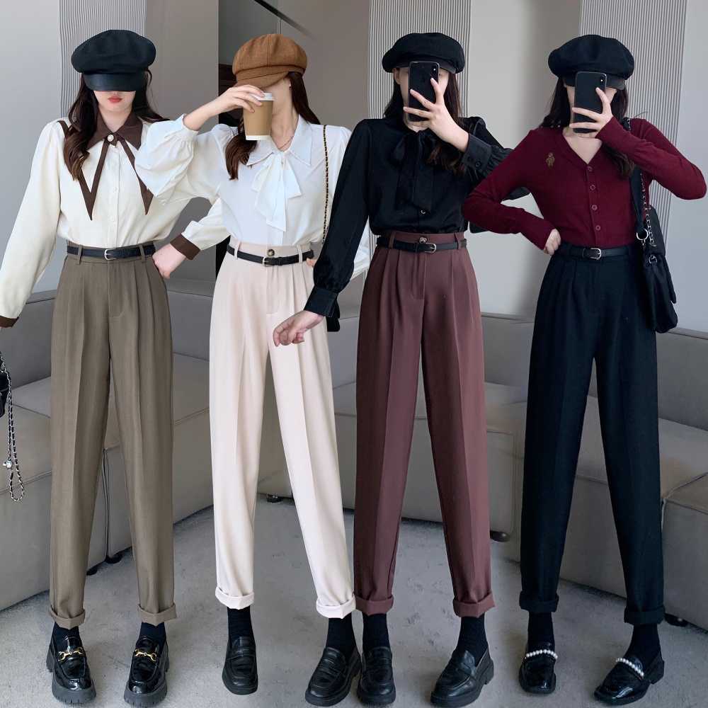 Slim loose autumn pants retro drape casual pants