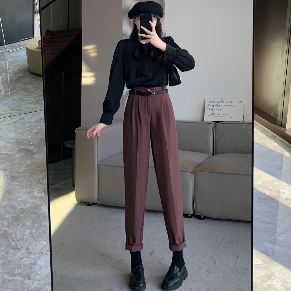 Slim loose autumn pants retro drape casual pants