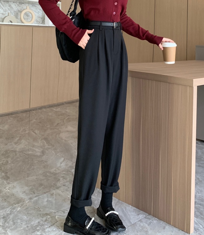 Slim loose autumn pants retro drape casual pants