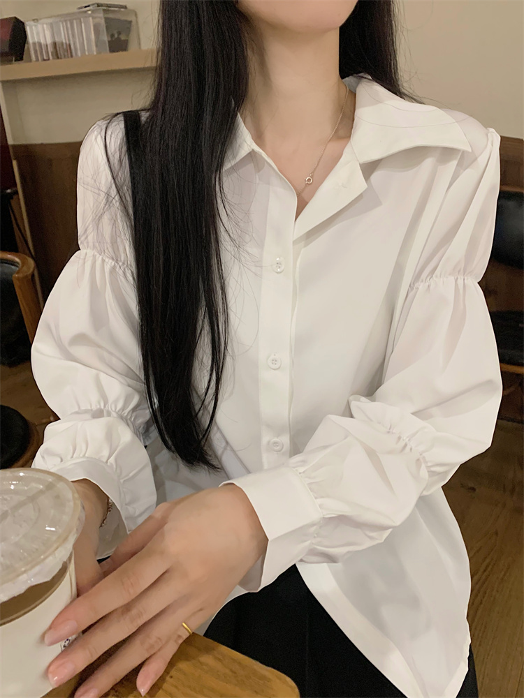 Bubble retro tops unique France style shirt for women