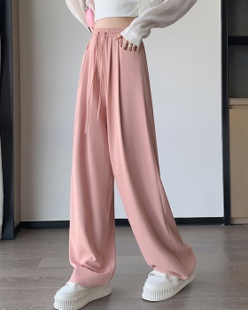 Ice silk slim Casual suit pants loose drape wide leg pants