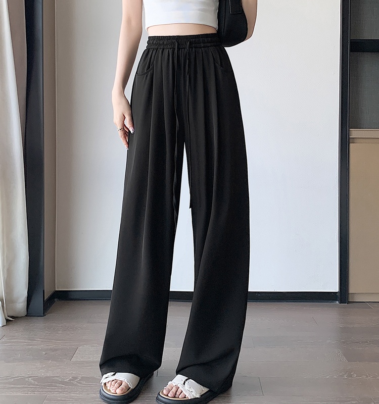 Ice silk slim Casual suit pants loose drape wide leg pants