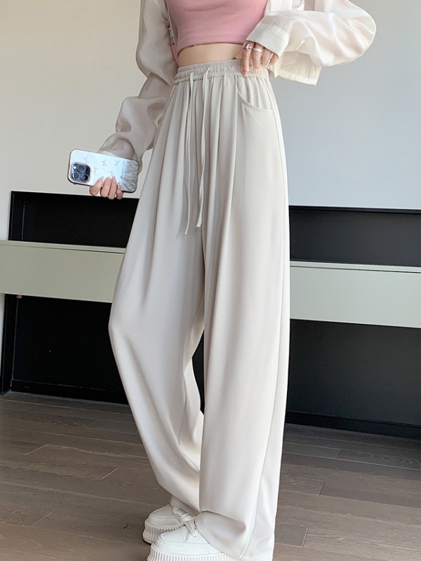 Ice silk slim Casual suit pants loose drape wide leg pants