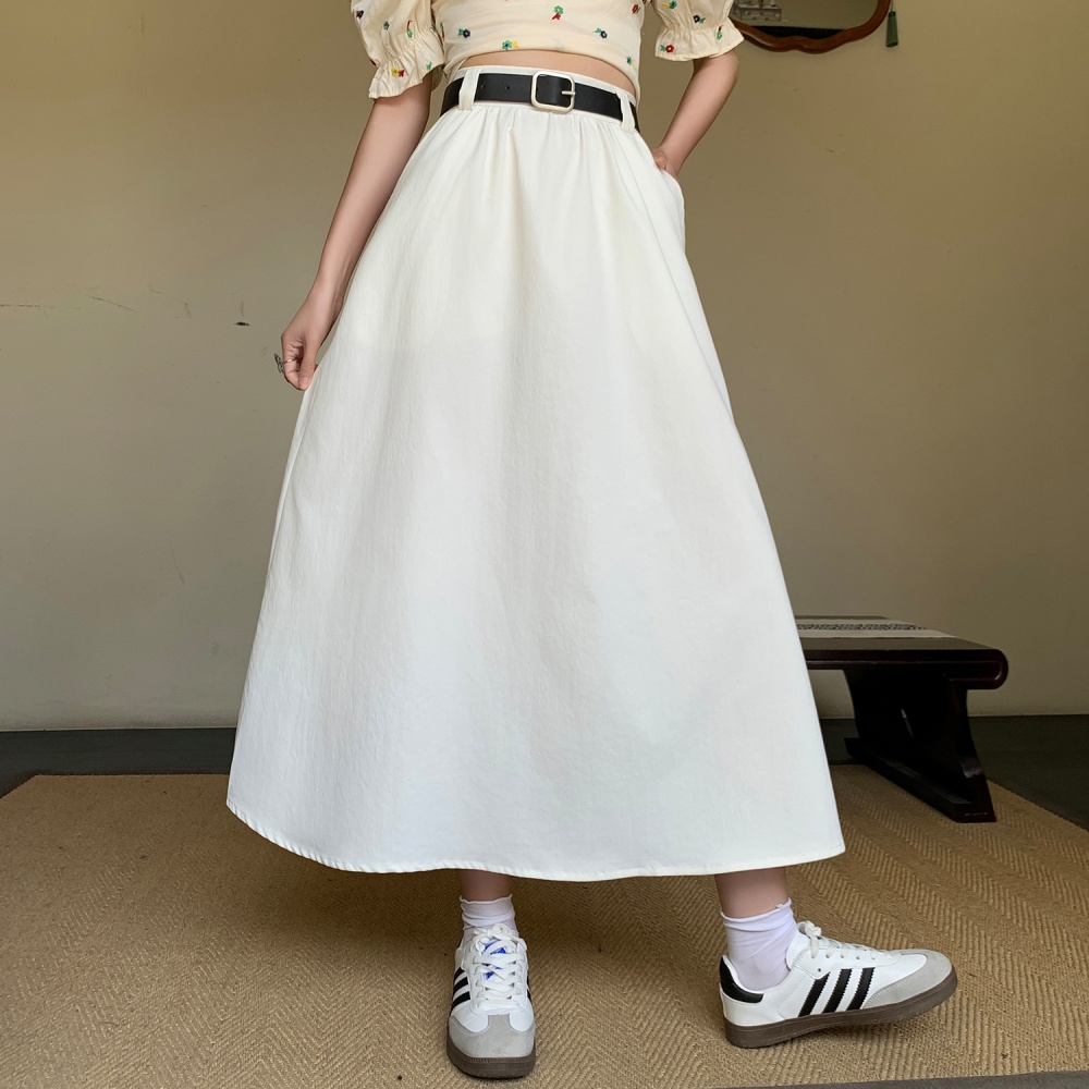 Big skirt long skirt white skirt for women