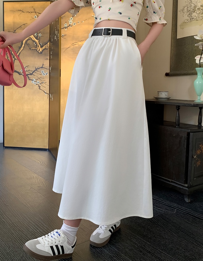 Big skirt long skirt white skirt for women