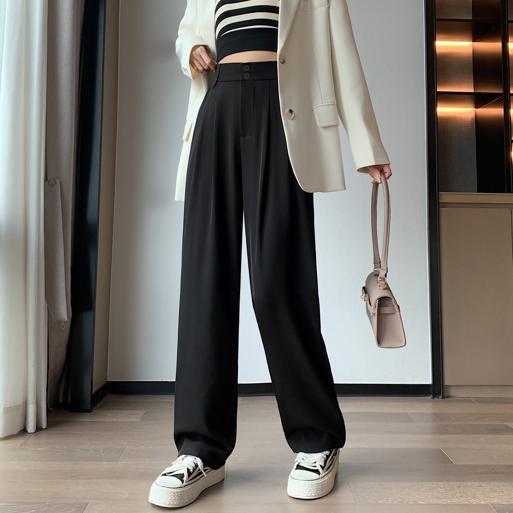 Slim straight pants summer Casual wide leg pants for women