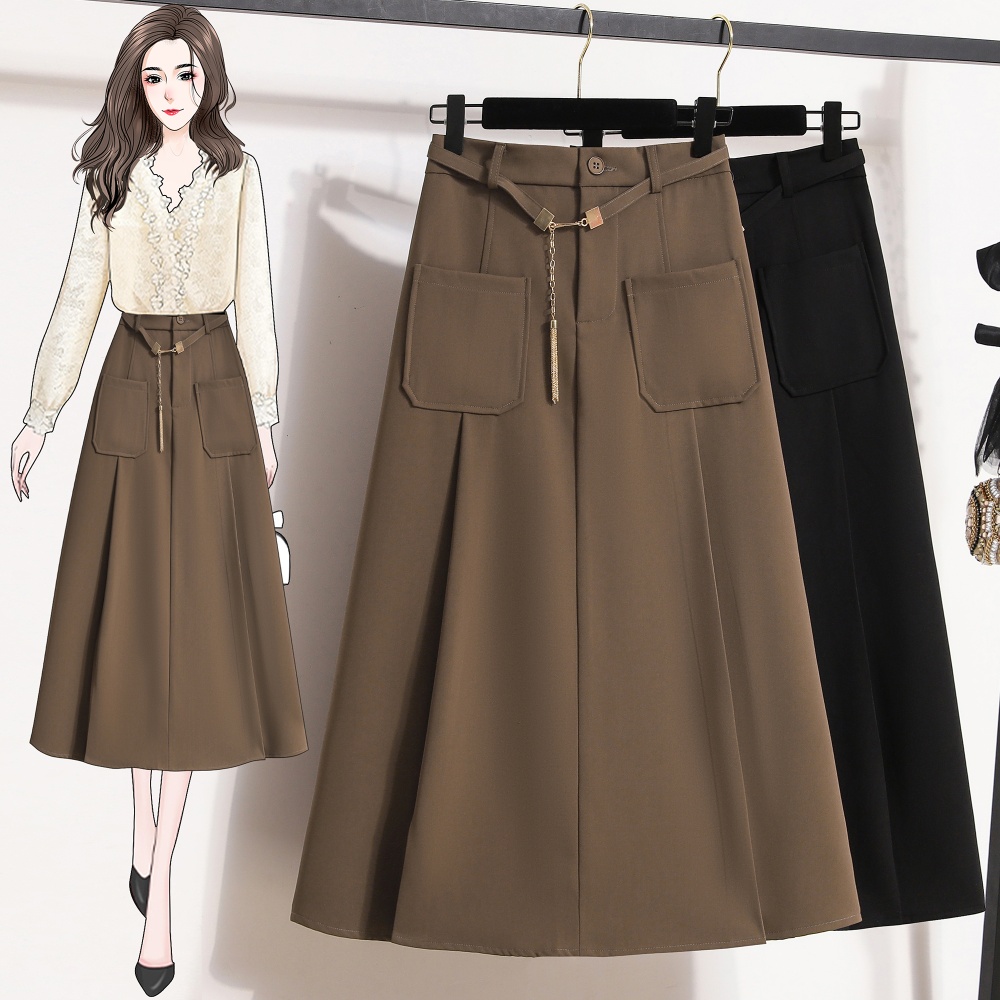 A-line fashion skirt retro chain business suit