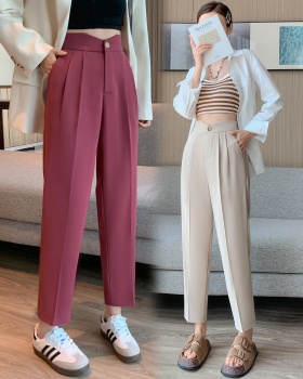 High waist slim nine pants straight pants suit pants