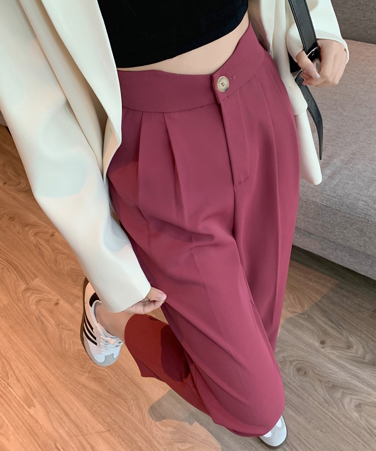 High waist slim nine pants straight pants suit pants