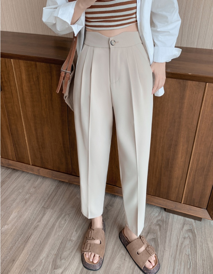 High waist slim nine pants straight pants suit pants