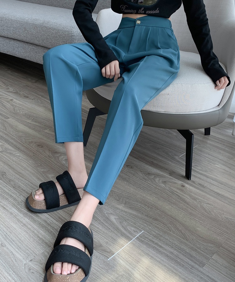 High waist slim nine pants straight pants suit pants