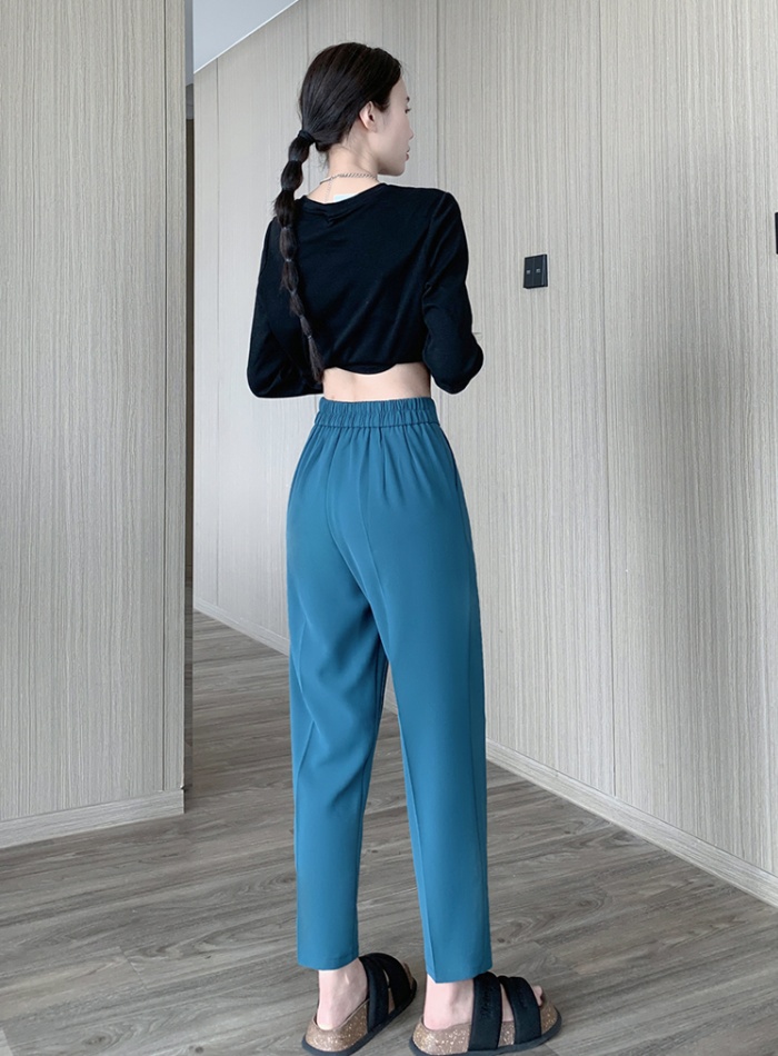 High waist slim nine pants straight pants suit pants