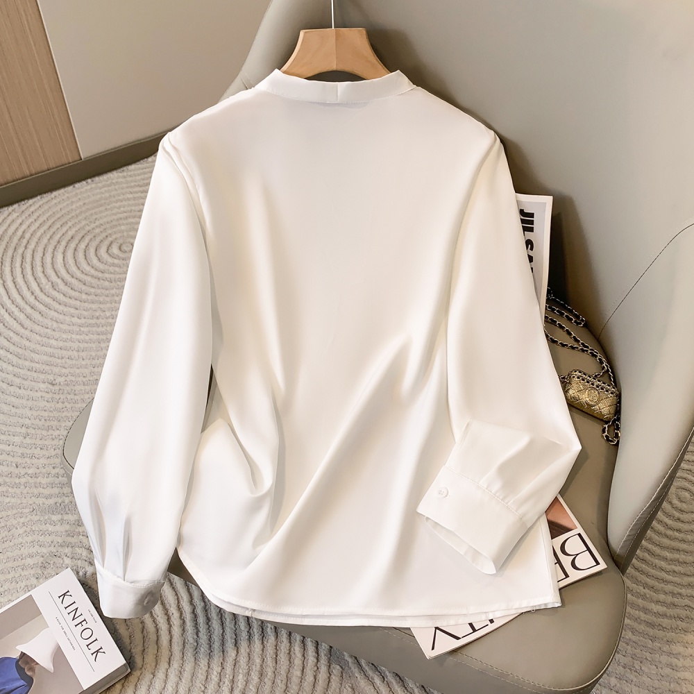 Long sleeve white tops profession shirt for women