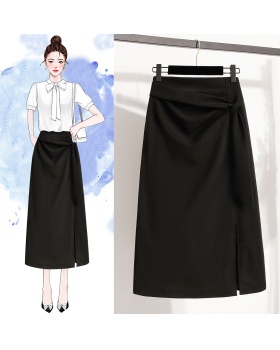 Split fat irregular high waist slim Cover belly skirt