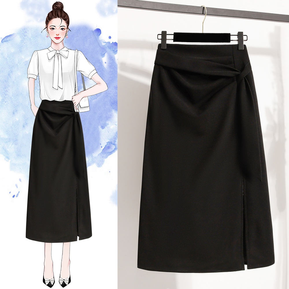 Split fat irregular high waist slim Cover belly skirt