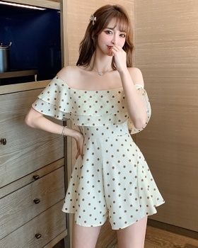 Summer chiffon dress France style flat shoulder jumpsuit