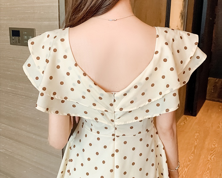 Summer chiffon dress France style flat shoulder jumpsuit