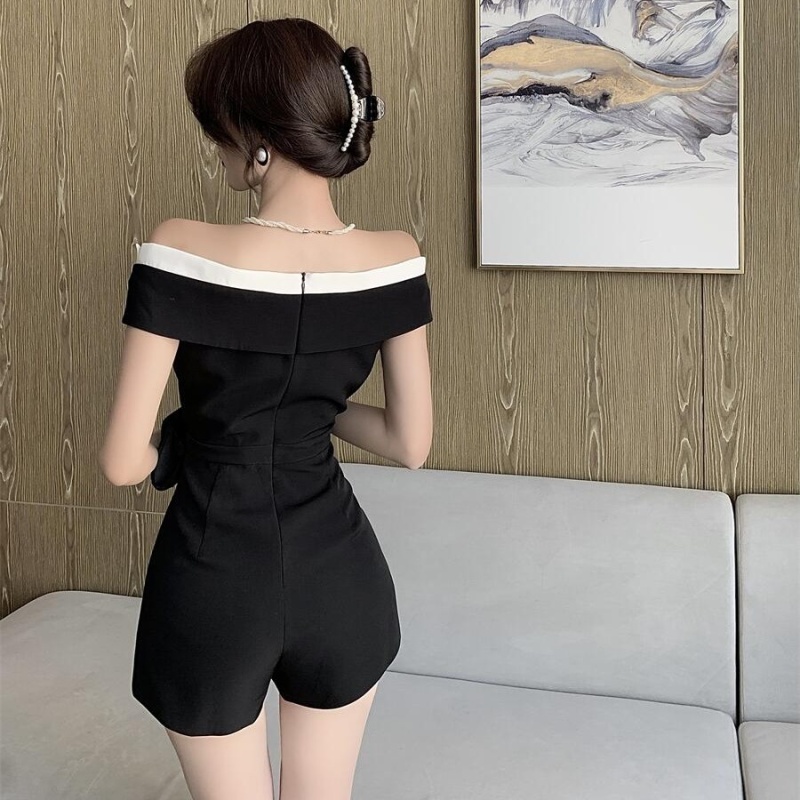 France style shorts short sleeve jumpsuit