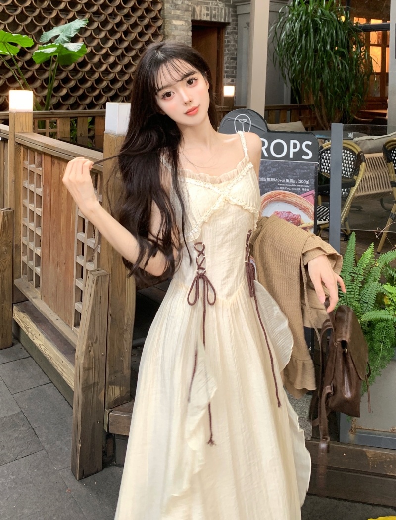 Bohemian style cardigan long dress 2pcs set